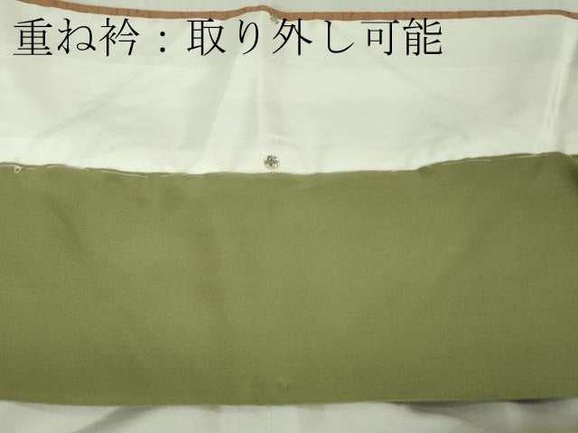 平和屋本店■極上 創業460年・千總 訪問着 刺繍 手描き 松竹梅 土器色地 金彩 逸品 DZAB1634kh5