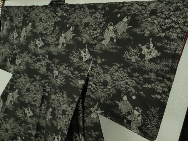 平和屋本店■極上 白泥染の第一人者・絣の魔術師 恵積五郎 本場大島紬 割込絣 恵大島織物謹製 わらべ 証紙付き 逸品 未使用 DZAB1660kh5