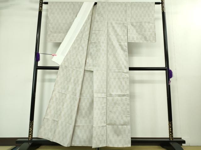 平和屋着物▽極上 紅絣 紬 単衣 渡源織物謹製 反端付き 逸品 未使用 DZAB1669kh5