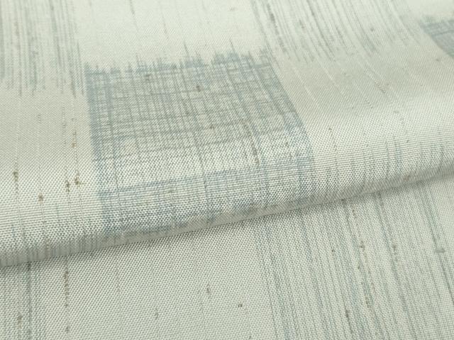 平和屋着物▽極上 ぜんまい紬 単衣 こがれこう 市松文様 反端付き 逸品 未使用 DZAB1670kh5