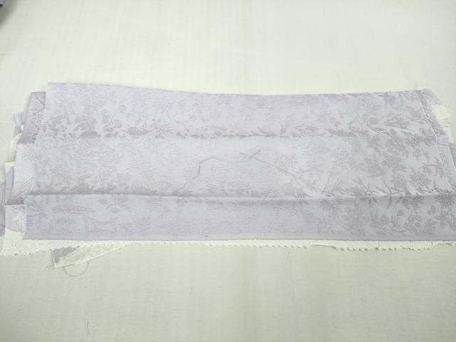 平和屋本店■極上 龍村美術織物 無地絵羽訪問着 色無地 草花地紋 薄葡萄色 反端付き 逸品 未使用 DZAB1704kh5