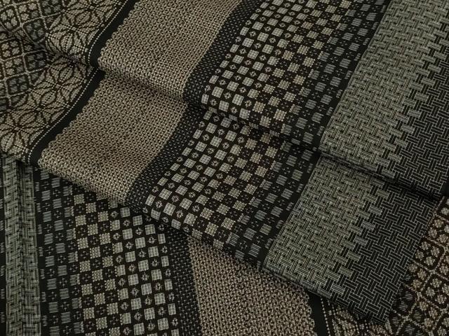 平和屋本店■極上 本場大島紬 割込絣 名物裂間道 ロング丈 逸品 DZAB1731kh5