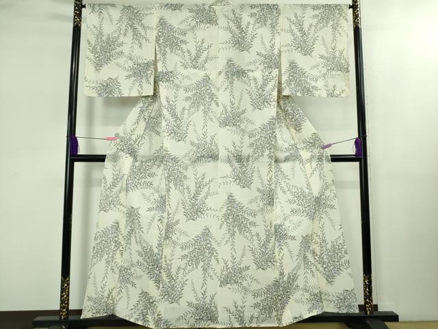 平和屋着物■極上 夏物 紗紬 草花文 象牙色地 逸品 DZAB1750kh5