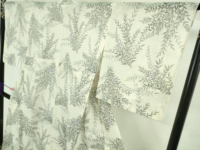 平和屋着物■極上 夏物 紗紬 草花文 象牙色地 逸品 DZAB1750kh5