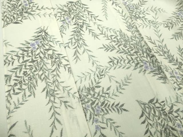 平和屋着物■極上 夏物 紗紬 草花文 象牙色地 逸品 DZAB1750kh5