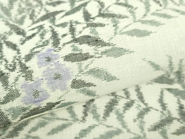 平和屋着物■極上 夏物 紗紬 草花文 象牙色地 逸品 DZAB1750kh5