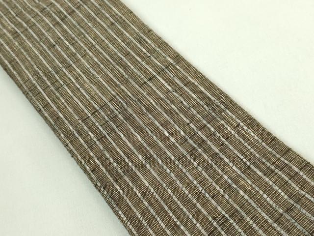 平和屋着物●極上 男性 両面 角帯 紬地 縞 間道 逸品 DZAB1766kh6
