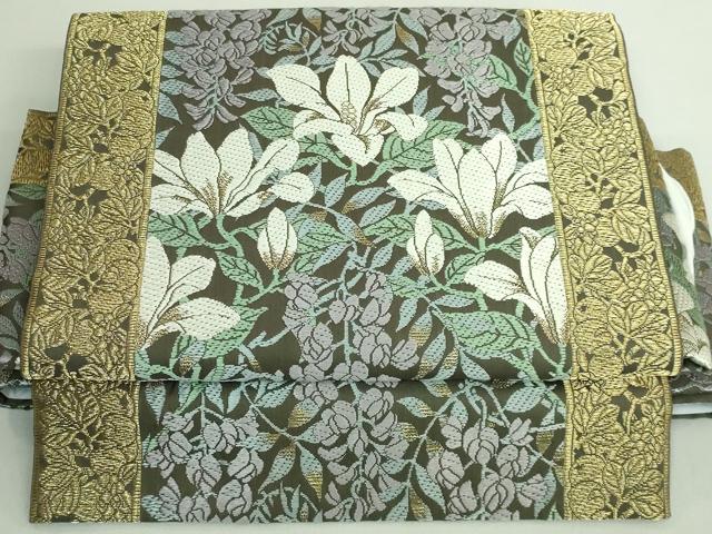 平和屋着物●極上 山口美術織物 皇室 伊勢神宮御用 西陣織 ワンタッチつけ帯 唐織 枝花文 金糸 逸品 DZAB1767kh6