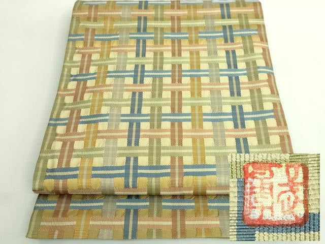 平和屋本店●極上 伝統工芸士 曽根武勇 全通柄袋帯 吉野間道 逸品 DZAB1775kh6