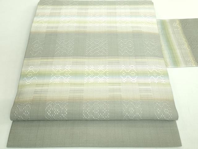 平和屋本店●希少 沖縄県最高級織物 夏物 首里花倉織 首里織 花織・絽織・紗織 九寸名古屋帯 逸品 DZAB1777kh6