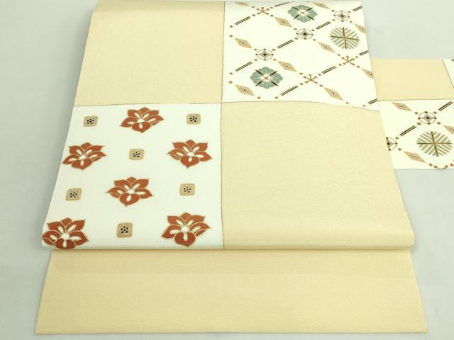 平和屋着物●極上 九寸名古屋帯 花菱文 金彩 逸品 DZAB1778kh6