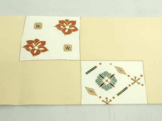 平和屋着物●極上 九寸名古屋帯 花菱文 金彩 逸品 DZAB1778kh6
