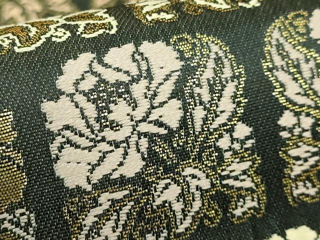 平和屋着物●極上 西陣織 陰山織物謹製 箔屋清兵衛 六通柄袋帯 唐織 草花文 本金箔 保証書付き 逸品 DZAB1788kh6