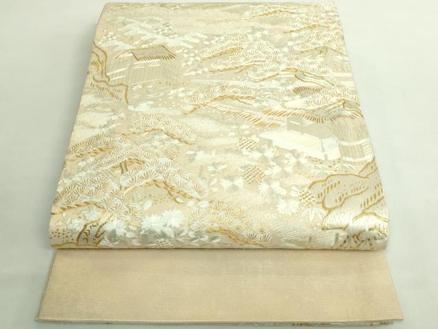 平和屋着物●極上 太鼓柄袋帯 総刺繍 御所解文 金糸 逸品 DZAB1802kh6
