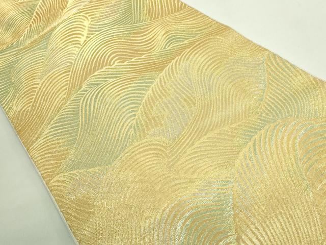 平和屋着物●極上 西陣 川島織物 六通柄 本袋帯 立波文 金糸 逸品 DZAB1810kh6