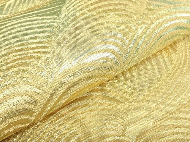 平和屋着物●極上 西陣 川島織物 六通柄 本袋帯 立波文 金糸 逸品 DZAB1810kh6