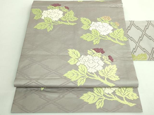 平和屋着物●極上 西陣 川島織物 九寸名古屋帯 唐織 枝花文 逸品 DZAB1814kh6