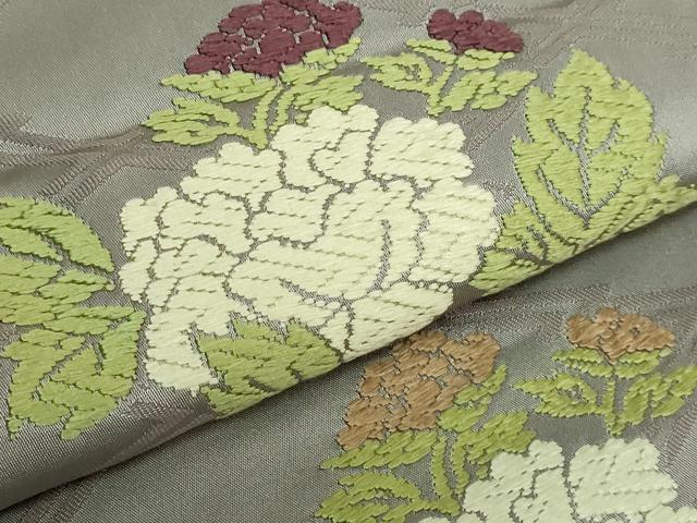 平和屋着物●極上 西陣 川島織物 九寸名古屋帯 唐織 枝花文 逸品 DZAB1814kh6