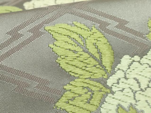平和屋着物●極上 西陣 川島織物 九寸名古屋帯 唐織 枝花文 逸品 DZAB1814kh6