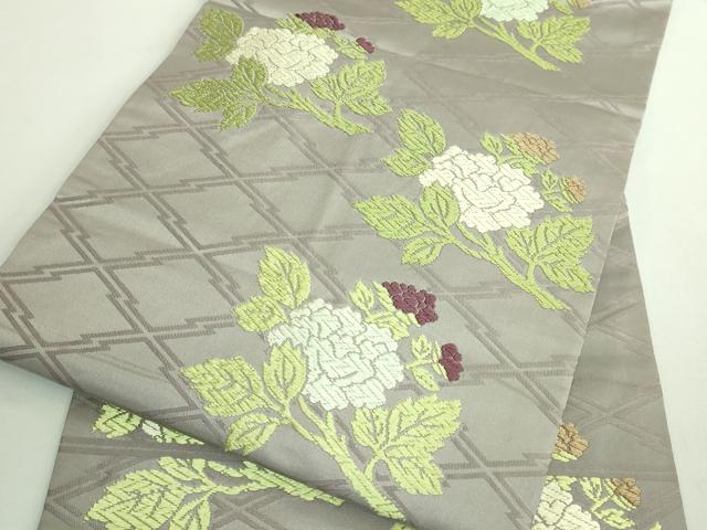 平和屋着物●極上 西陣 川島織物 九寸名古屋帯 唐織 枝花文 逸品 DZAB1814kh6