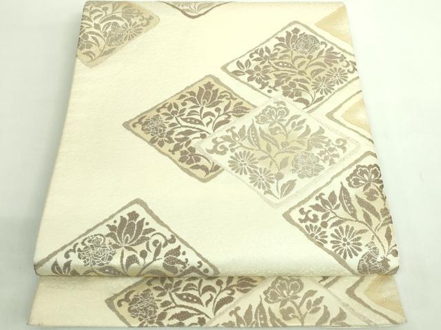 平和屋着物●極上 六通柄袋帯 唐織 花菱文 逸品 DZAB1832kh6