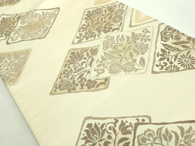 平和屋着物●極上 六通柄袋帯 唐織 花菱文 逸品 DZAB1832kh6