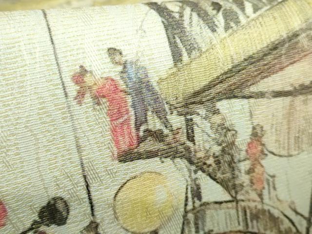 平和屋着物●極上 全通柄袋帯 アルベール・ロビダ 手描き 逸品 DZAB1833kh6