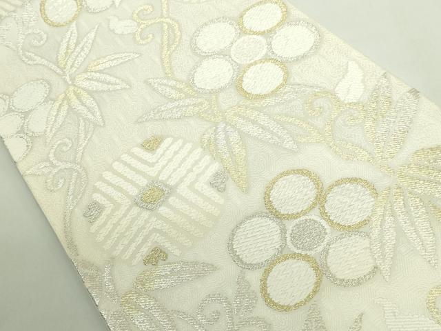 平和屋着物●極上 六通柄袋帯 唐織 笹蔓緞子 金銀糸 逸品 DZAB1838kh6