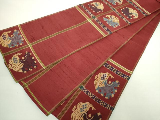 平和屋着物●最高級 龍村平蔵製 太鼓柄 本袋帯 甲比丹孔雀 金銀糸 逸品 DZAB1847kh6
