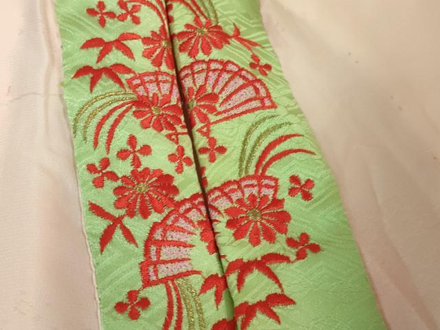 平和屋本店■極上 七五三 女の子 3歳 祝着・襦袢(半衿刺繍)・袋帯・小物セット 飛鶴松花文 鬼しぼ縮緬 逸品 DZAB1856kh5