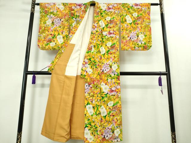 平和屋本店∵極上 女の子 十三参り 子供 祝着 草花文 鬼しぼ縮緬 逸品 DZAB1860kh6