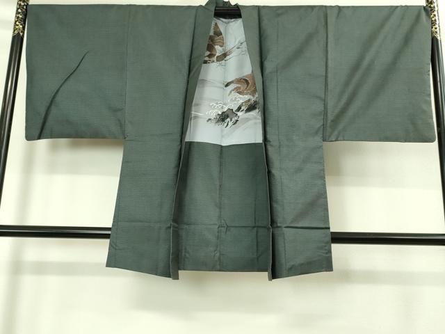 平和屋着物●極上 男性 本場大島紬 アンサンブル 120亀甲 総詰め 羽裏・鷹 逸品 DZAB1874kh6