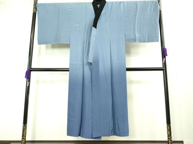 平和屋着物■極上 男性 紬 アンサンブル キングサイズ 長羽織・長襦袢(無双仕立て)セット 色無地 濃鉄御納戸色 逸品 未使用 DZAB1877kh6