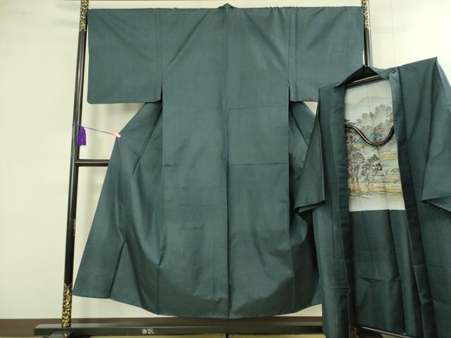 平和屋着物■極上 男性 本場大島紬 アンサンブル 長羽織 100亀甲 総詰め 逸品 DZAB1879kh6