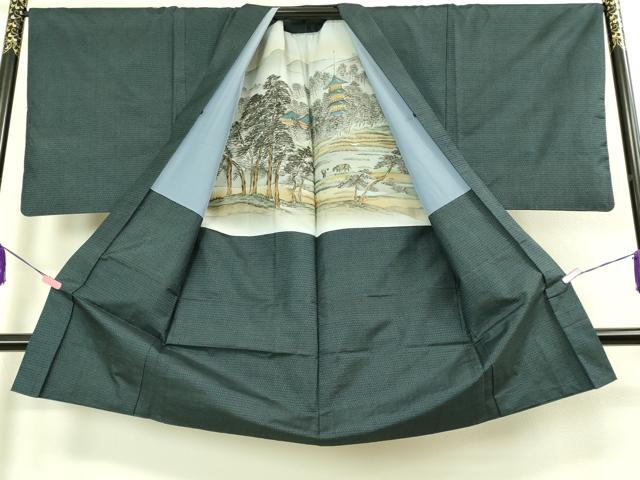 平和屋着物■極上 男性 本場大島紬 アンサンブル 長羽織 100亀甲 総詰め 逸品 DZAB1879kh6