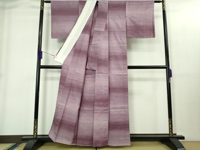 平和屋着物▽極上 銀座 志ま亀 紬 単衣 横段文 たとう紙付き 逸品 未使用 DZAB1916kh6