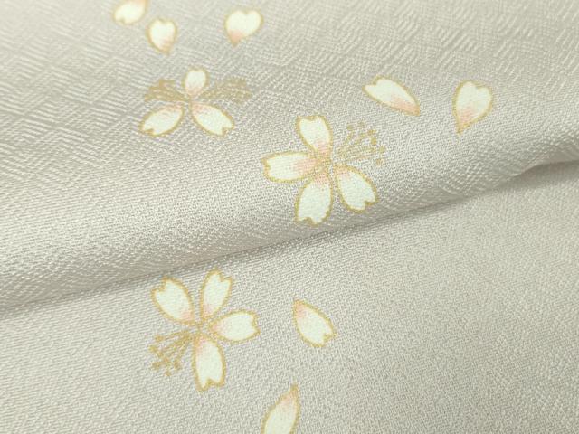 平和屋着物●極上 小紋 舞桜 淡藤色地 金彩 染の近江謹製 逸品 DZAB1920kh6