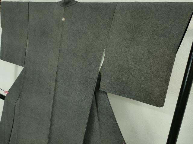 平和屋着物●極上 伝統工芸士 染谷梅治 江戸小紋 鮫小紋柄 かぐや工房 竹珠庵 黒×白 反端付き 逸品 未使用 DZAB1921kh6