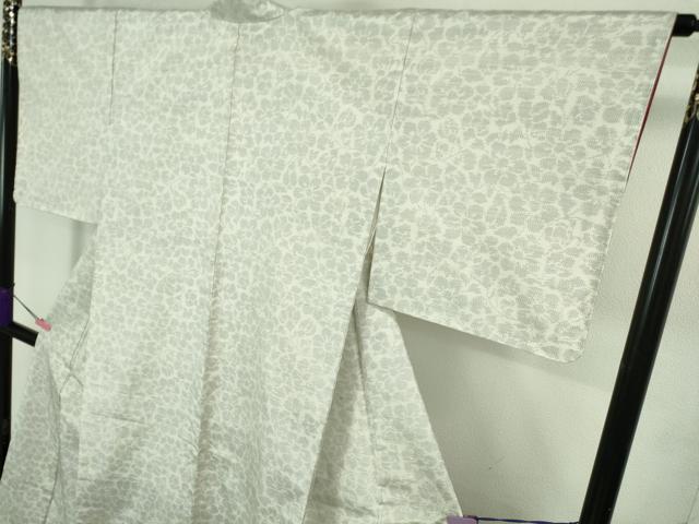 平和屋着物●極上 本場大島紬 白大島 草花文 逸品 DZAB1926kh6