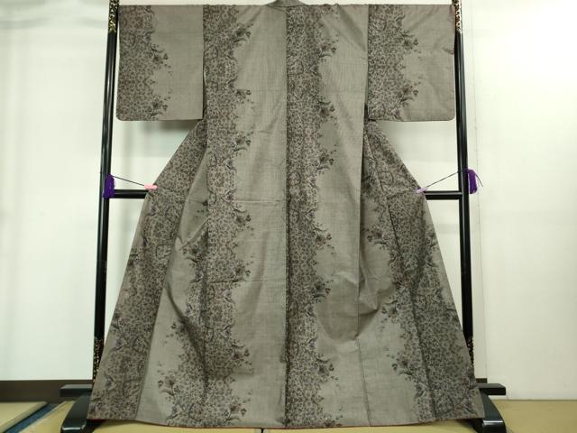 平和屋着物●極上 本場大島紬 9マルキ 草花間道 逸品 DZAB1928kh6