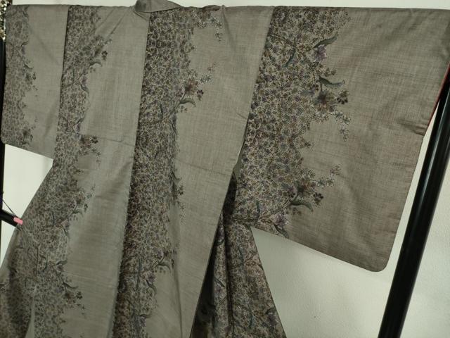 平和屋着物●極上 本場大島紬 9マルキ 草花間道 逸品 DZAB1928kh6