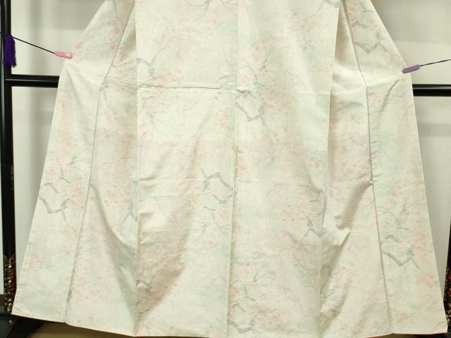 平和屋着物●極上 本場大島紬 白大島 枝梅 逸品 DZAB1930kh6