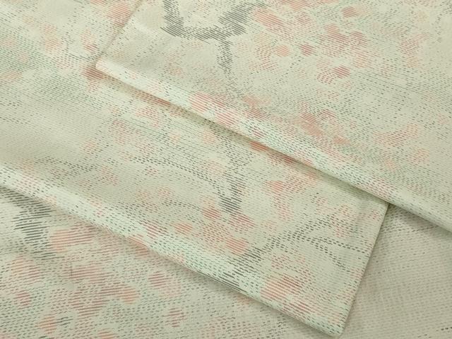 平和屋着物●極上 本場大島紬 白大島 枝梅 逸品 DZAB1930kh6