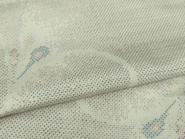 平和屋着物●極上 本場大島紬 白大島 7マルキ 唐草文 逸品 DZAB1940kh6