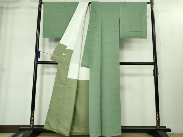 平和屋着物●極上 結城紬 色無地 薄青色 逸品 未使用 DZAB1947kh6