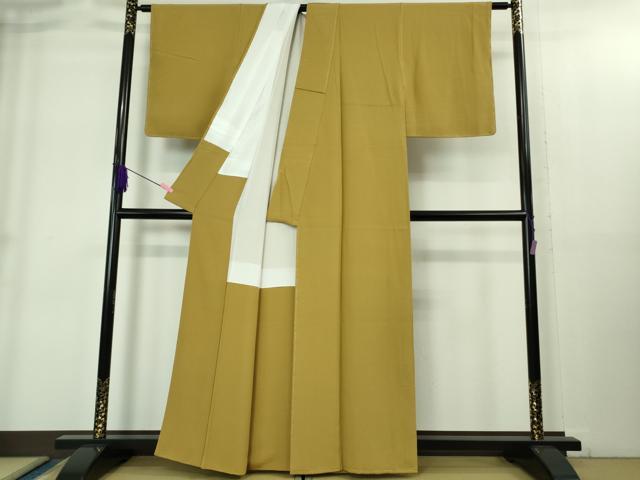 平和屋着物●極上 色無地 芥子色 逸品 未使用 DZAB1954kh6