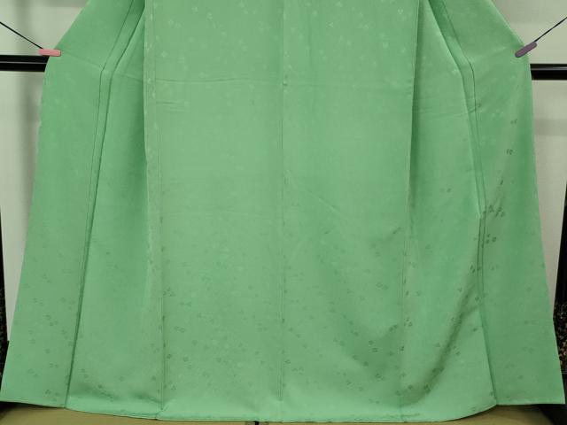 平和屋着物●極上 色無地 花地紋 青竹色 逸品 DZAB1957kh6