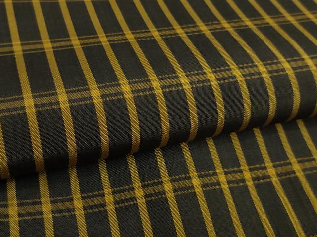 平和屋本店●極上 本場黄八丈 黒八丈 紬 平織 格子 逸品 DZAB1958kh6