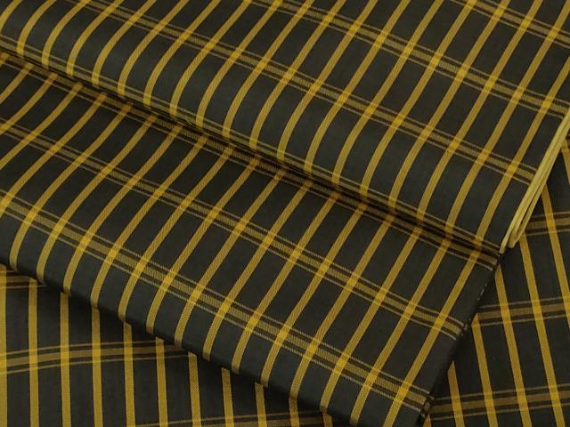 平和屋本店●極上 本場黄八丈 黒八丈 紬 平織 格子 逸品 DZAB1958kh6