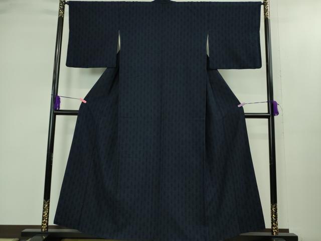 平和屋着物●極上 綿薩摩 木綿 100亀甲 間道 逸品 DZAB1968kh6